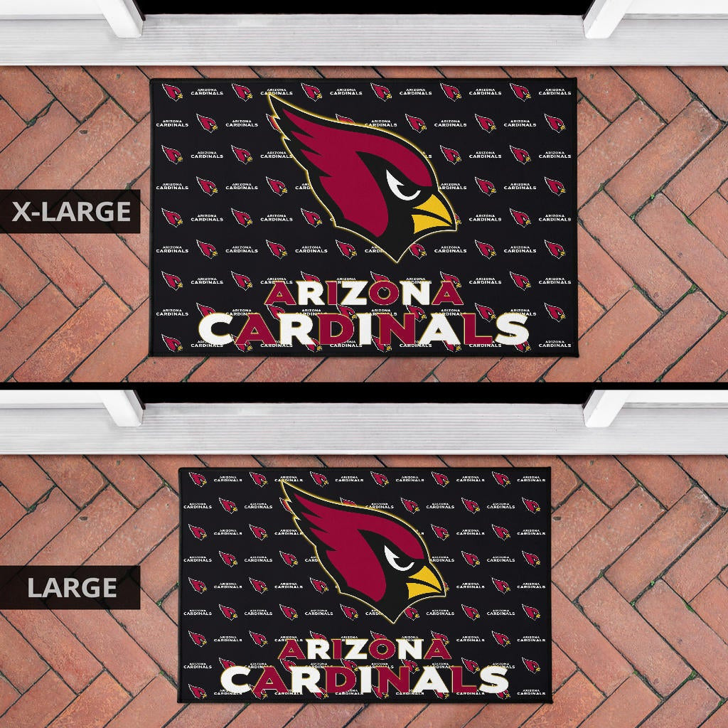 American Football Team Door Mat - Arizona Cardinals Red And White Text Door Mat Home Decor