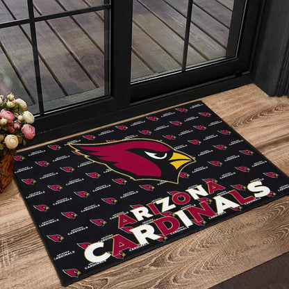 American Football Team Door Mat - Arizona Cardinals Red And White Text Door Mat Home Decor