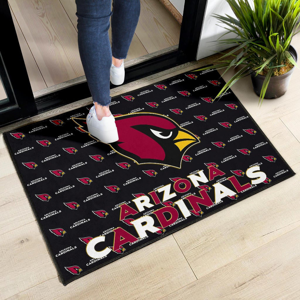 American Football Team Door Mat - Arizona Cardinals Red And White Text Door Mat Home Decor