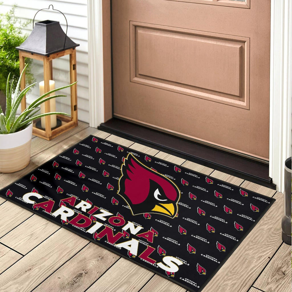 American Football Team Door Mat - Arizona Cardinals Red And White Text Door Mat Home Decor