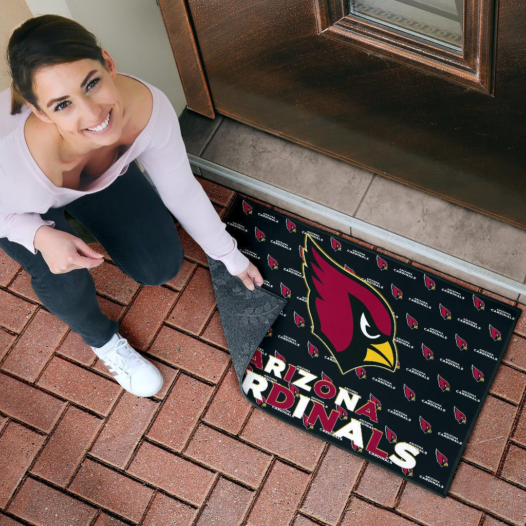 American Football Team Door Mat - Arizona Cardinals Red And White Text Door Mat Home Decor