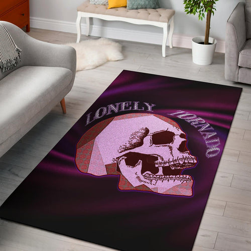 Valentine Area Rug - Skull Red Rose Patterns Lonely Tornando Purple Spiral Rugs Home Decor