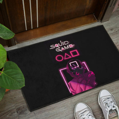 Squid Game Movie Door Mat - All Rounds Squid Workers Neon Minimalist Door Mat Home Decor