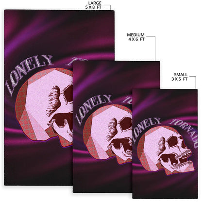 Valentine Area Rug - Skull Red Rose Patterns Lonely Tornando Purple Spiral Rugs Home Decor