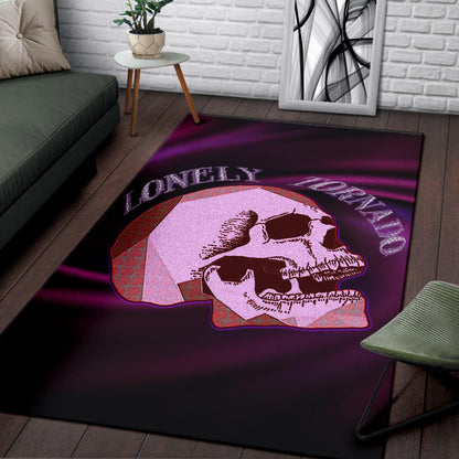 Valentine Area Rug - Skull Red Rose Patterns Lonely Tornando Purple Spiral Rugs Home Decor