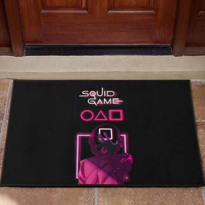 Squid Game Movie Door Mat - All Rounds Squid Workers Neon Minimalist Door Mat Home Decor