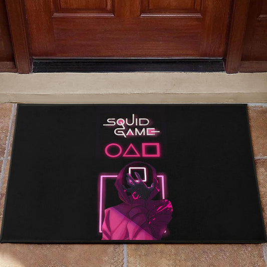 Squid Game Movie Door Mat - All Rounds Squid Workers Neon Minimalist Door Mat Home Decor