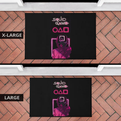 Squid Game Movie Door Mat - All Rounds Squid Workers Neon Minimalist Door Mat Home Decor
