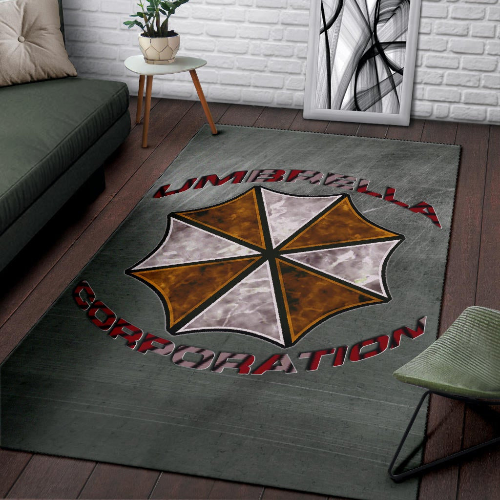 Resident Evil Game Area Rug - Umbrella Corp Symbol Old War Army Style Rugs Home Decor