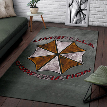 Resident Evil Game Area Rug - Umbrella Corp Symbol Old War Army Style Rugs Home Decor