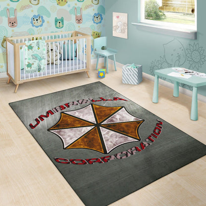 Resident Evil Game Area Rug - Umbrella Corp Symbol Old War Army Style Rugs Home Decor