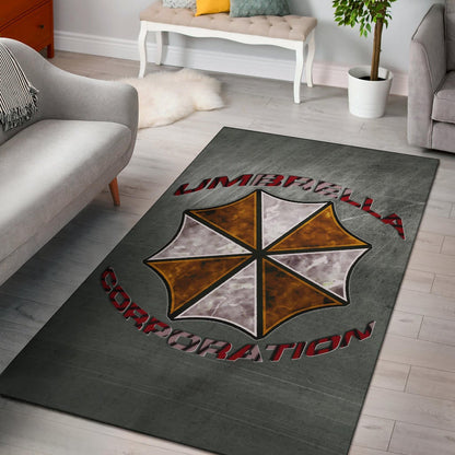 Resident Evil Game Area Rug - Umbrella Corp Symbol Old War Army Style Rugs Home Decor