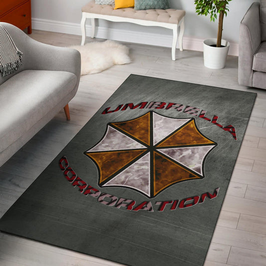 Resident Evil Game Area Rug - Umbrella Corp Symbol Old War Army Style Rugs Home Decor
