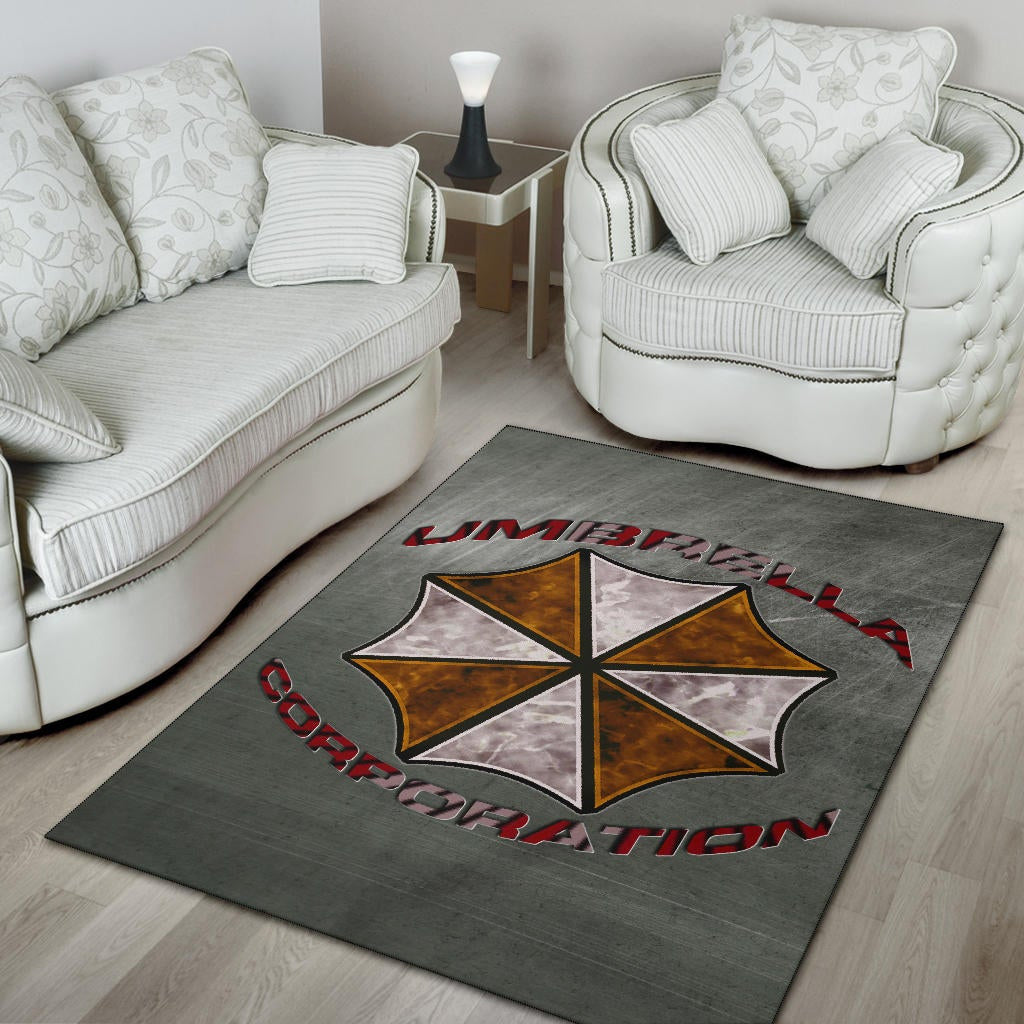 Resident Evil Game Area Rug - Umbrella Corp Symbol Old War Army Style Rugs Home Decor
