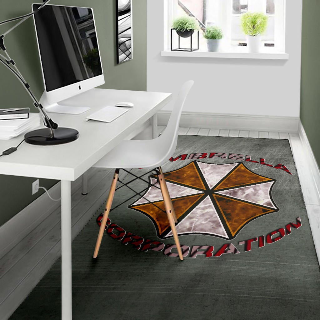 Resident Evil Game Area Rug - Umbrella Corp Symbol Old War Army Style Rugs Home Decor