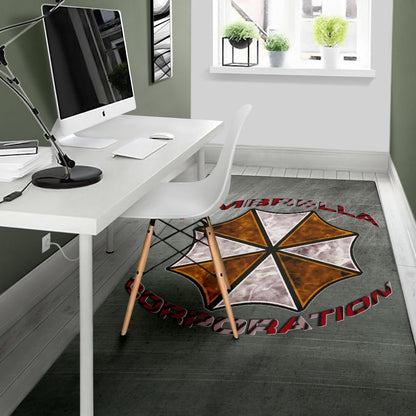 Resident Evil Game Area Rug - Umbrella Corp Symbol Old War Army Style Rugs Home Decor