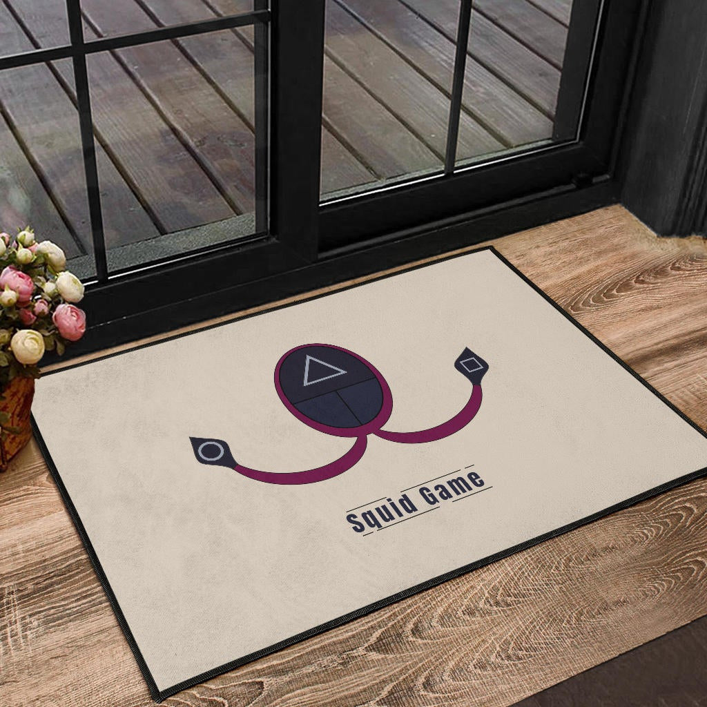 Squid Game Movie Door Mat Minimal Squid Worker Round Triangle Square Symbol Door Mat Home Decor