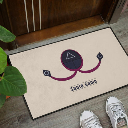 Squid Game Movie Door Mat Minimal Squid Worker Round Triangle Square Symbol Door Mat Home Decor