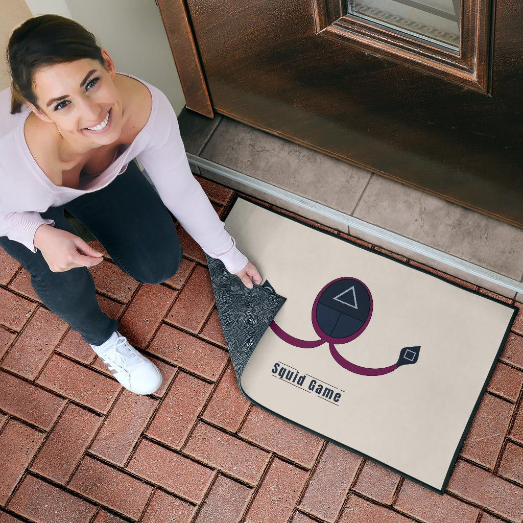 Squid Game Movie Door Mat Minimal Squid Worker Round Triangle Square Symbol Door Mat Home Decor