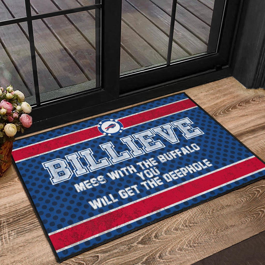 Buffalo Bills American Football Team Door Mat Billieve Mess With The Buffalo You Will Get The Deephole Door Mat Home Decor