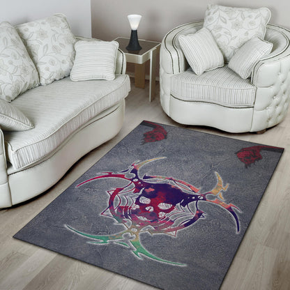 Skull Area Rug - Demon Death Skull Skeleton Sign Rugs Home Decor