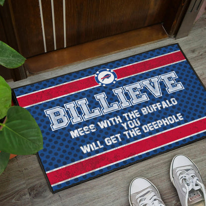 Buffalo Bills American Football Team Door Mat Billieve Mess With The Buffalo You Will Get The Deephole Door Mat Home Decor