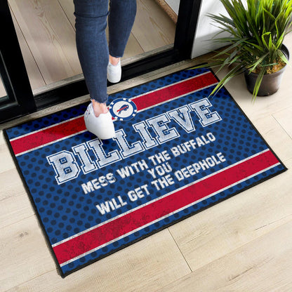 Buffalo Bills American Football Team Door Mat Billieve Mess With The Buffalo You Will Get The Deephole Door Mat Home Decor