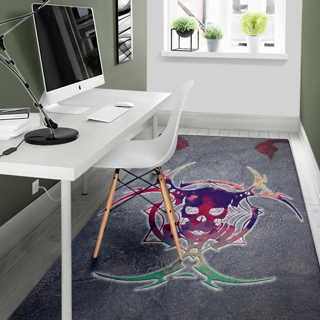 Skull Area Rug - Demon Death Skull Skeleton Sign Rugs Home Decor