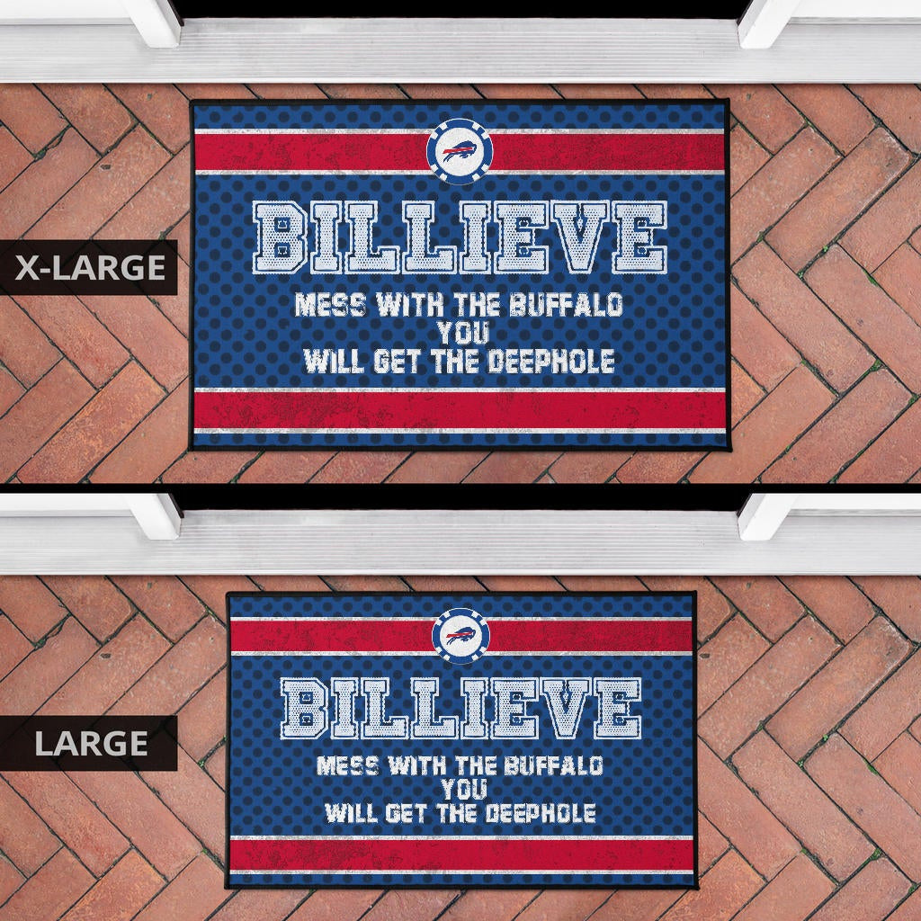 Buffalo Bills American Football Team Door Mat Billieve Mess With The Buffalo You Will Get The Deephole Door Mat Home Decor