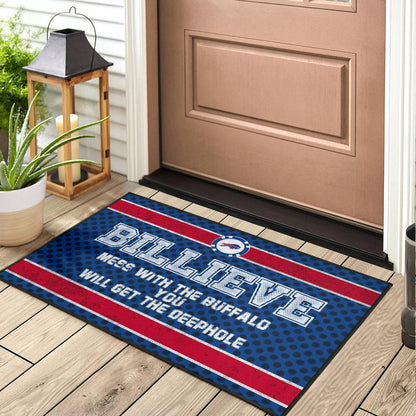 Buffalo Bills American Football Team Door Mat Billieve Mess With The Buffalo You Will Get The Deephole Door Mat Home Decor