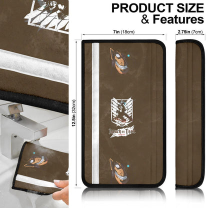 Attack On Titan Anime  Seat Belt Covers - Eren Fighting And Evil Eren Titan Smiling Belt Covers