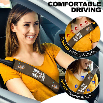Attack On Titan Anime  Seat Belt Covers - Eren Fighting And Evil Eren Titan Smiling Belt Covers
