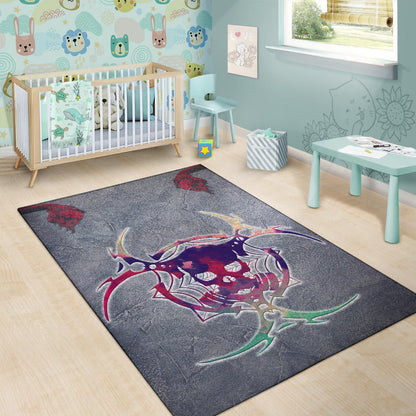 Skull Area Rug - Demon Death Skull Skeleton Sign Rugs Home Decor
