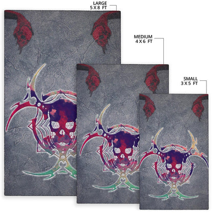 Skull Area Rug - Demon Death Skull Skeleton Sign Rugs Home Decor