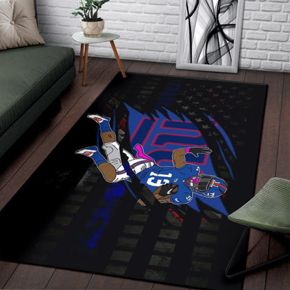 New York Giants American Football Team Area Rug Player 13 Protecting Rugby Ball On Claw Scratches Rugs Home Decor