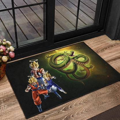Dragon Ball Anime Door Mat - DB Goku Vegeta Halo With Shiny Shernon Door Mat Home Decor