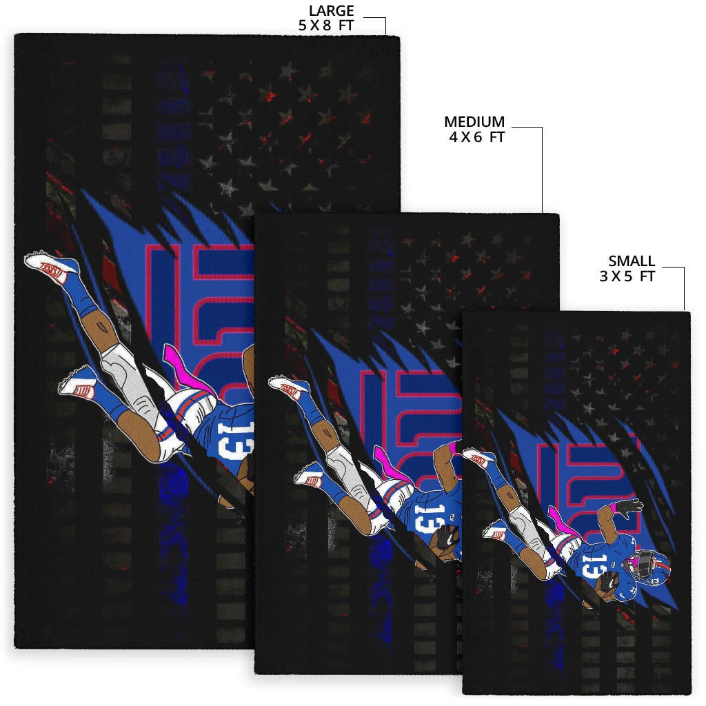 New York Giants American Football Team Area Rug Player 13 Protecting Rugby Ball On Claw Scratches Rugs Home Decor