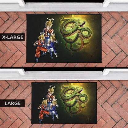 Dragon Ball Anime Door Mat - DB Goku Vegeta Halo With Shiny Shernon Door Mat Home Decor
