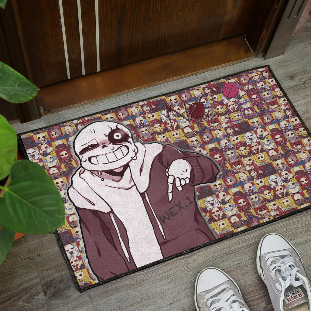 Valentine Door Mat - Sans Undertale Wearing Jacket Sweating No Love Lies Patterns Door Mat Home Decor