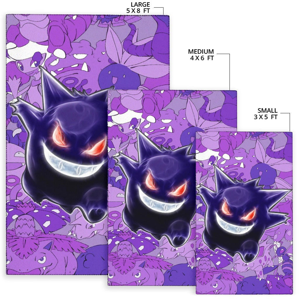 Pokemon Anime Area Rug - Evil Hintergrund Gengar Red Eyes With Purple Pokemons Rugs Home Decor