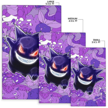 Pokemon Anime Area Rug - Evil Hintergrund Gengar Red Eyes With Purple Pokemons Rugs Home Decor
