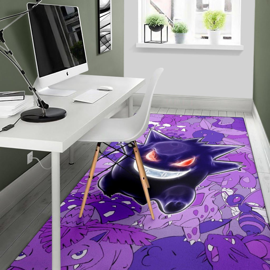 Pokemon Anime Area Rug - Evil Hintergrund Gengar Red Eyes With Purple Pokemons Rugs Home Decor