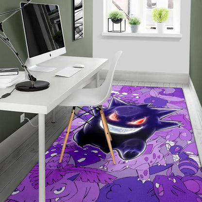 Pokemon Anime Area Rug - Evil Hintergrund Gengar Red Eyes With Purple Pokemons Rugs Home Decor