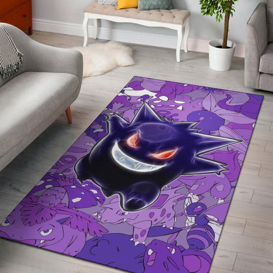 Pokemon Anime Area Rug - Evil Hintergrund Gengar Red Eyes With Purple Pokemons Rugs Home Decor