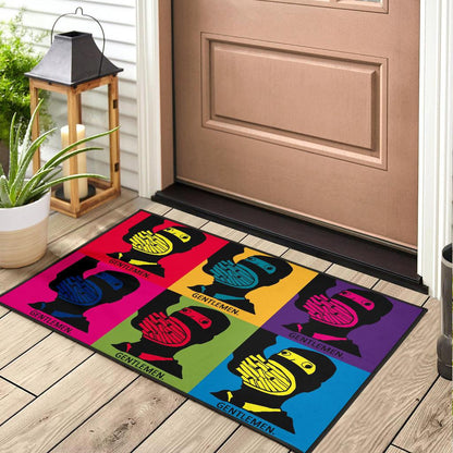 Gentlemen pop art Door Mats