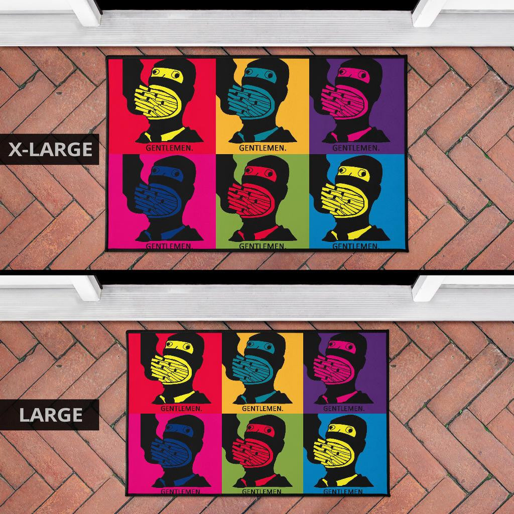 Gentlemen pop art Door Mats
