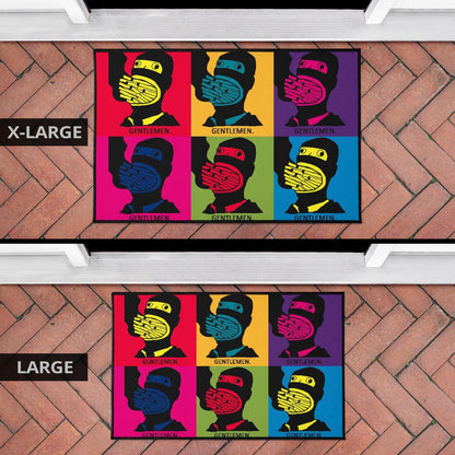 Gentlemen pop art Door Mats