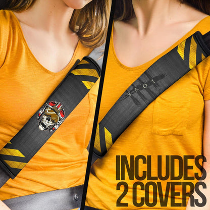 Skull Seat Belt Covers - Skull Wearing Helmet Moto Racing Belt Covers