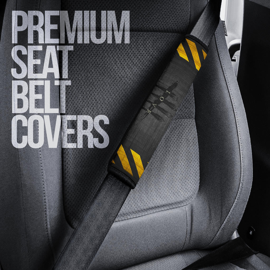 Skull Seat Belt Covers - Skull Wearing Helmet Moto Racing Belt Covers
