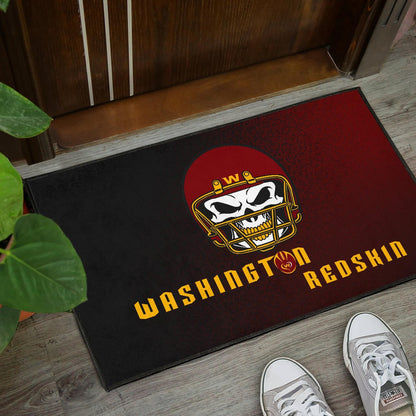 American Football Team Door Mat - Washington Redskin Skull Wearing Helmet Door Mat Home Decor